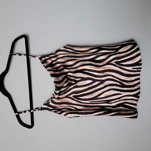 Silk blend Baddie Mobwife Going Out Sexy zebra print cami medium - Picture 1 of 5